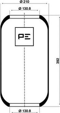 PE Automotive 084.007-70A - Кожух пневматической рессоры unicars.by