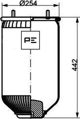 PE Automotive 084.100-71A - Кожух пневматической рессоры unicars.by