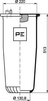 PE Automotive 084.249-70A - Кожух пневматической рессоры unicars.by