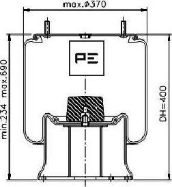 PE Automotive 084.287-71A - Кожух пневматической рессоры unicars.by