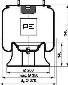 PE Automotive 084.277-71A - Кожух пневматической рессоры unicars.by