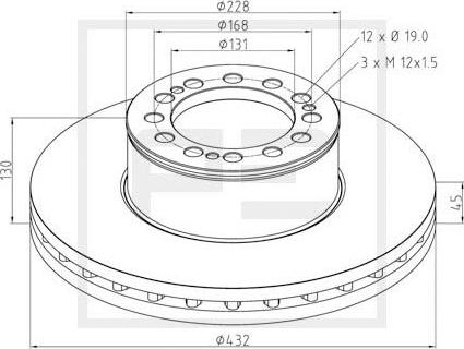 PE Automotive 036.121-00A - Тормозной диск unicars.by