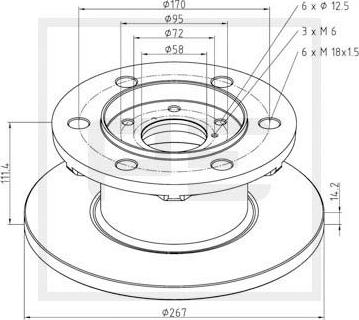 PE Automotive 026.656-10A - Тормозной диск unicars.by