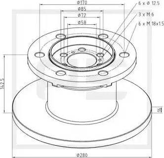 PE Automotive 026.650-10A - Тормозной диск unicars.by