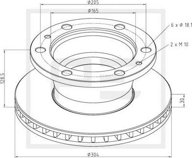 PE Automotive 026.651-10A - Тормозной диск unicars.by