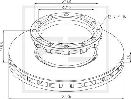 PE Automotive 026.666-10A - Тормозной диск unicars.by