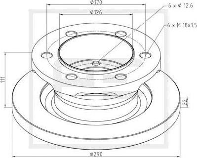 PE Automotive 026.661-10A - Тормозной диск unicars.by