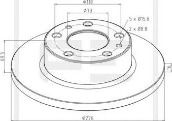 PE Automotive 026.668-10A - Тормозной диск unicars.by