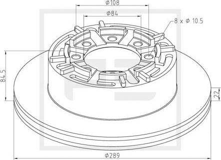 PE Automotive 026.662-10A - Тормозной диск unicars.by