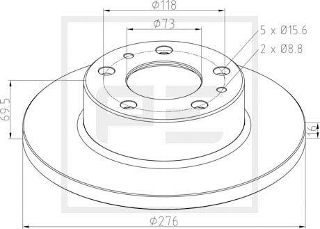 PE Automotive 026.670-10A - Тормозной диск unicars.by