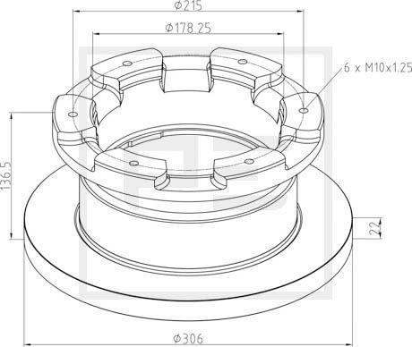 PE Automotive 026.671-10A - Тормозной диск unicars.by