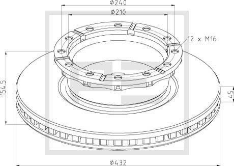 PE Automotive 026.673-10A - Тормозной диск unicars.by