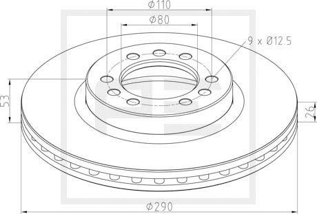 PE Automotive 026.672-10A - Тормозной диск unicars.by