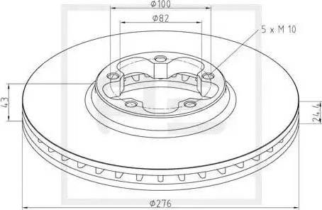 PE Automotive 116.008-00A - Тормозной диск unicars.by