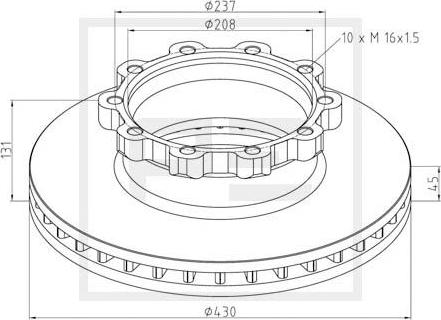 PE Automotive 126.100-00A - Тормозной диск unicars.by