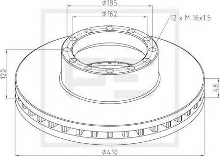 PE Automotive 316.000-00A - Тормозной диск unicars.by