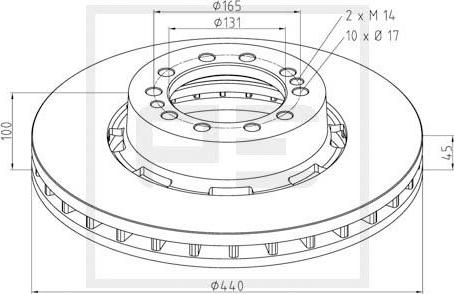 PE Automotive 256.007-00A - Тормозной диск unicars.by