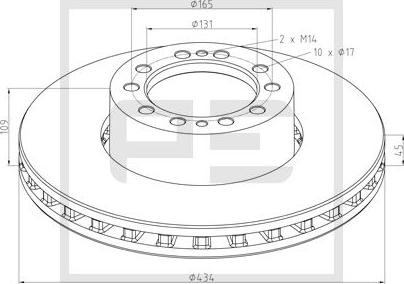 PE Automotive 266.004-00A - Тормозной диск unicars.by