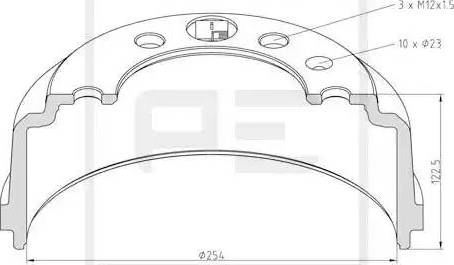 PE Automotive 236.002-00A - Тормозной барабан unicars.by