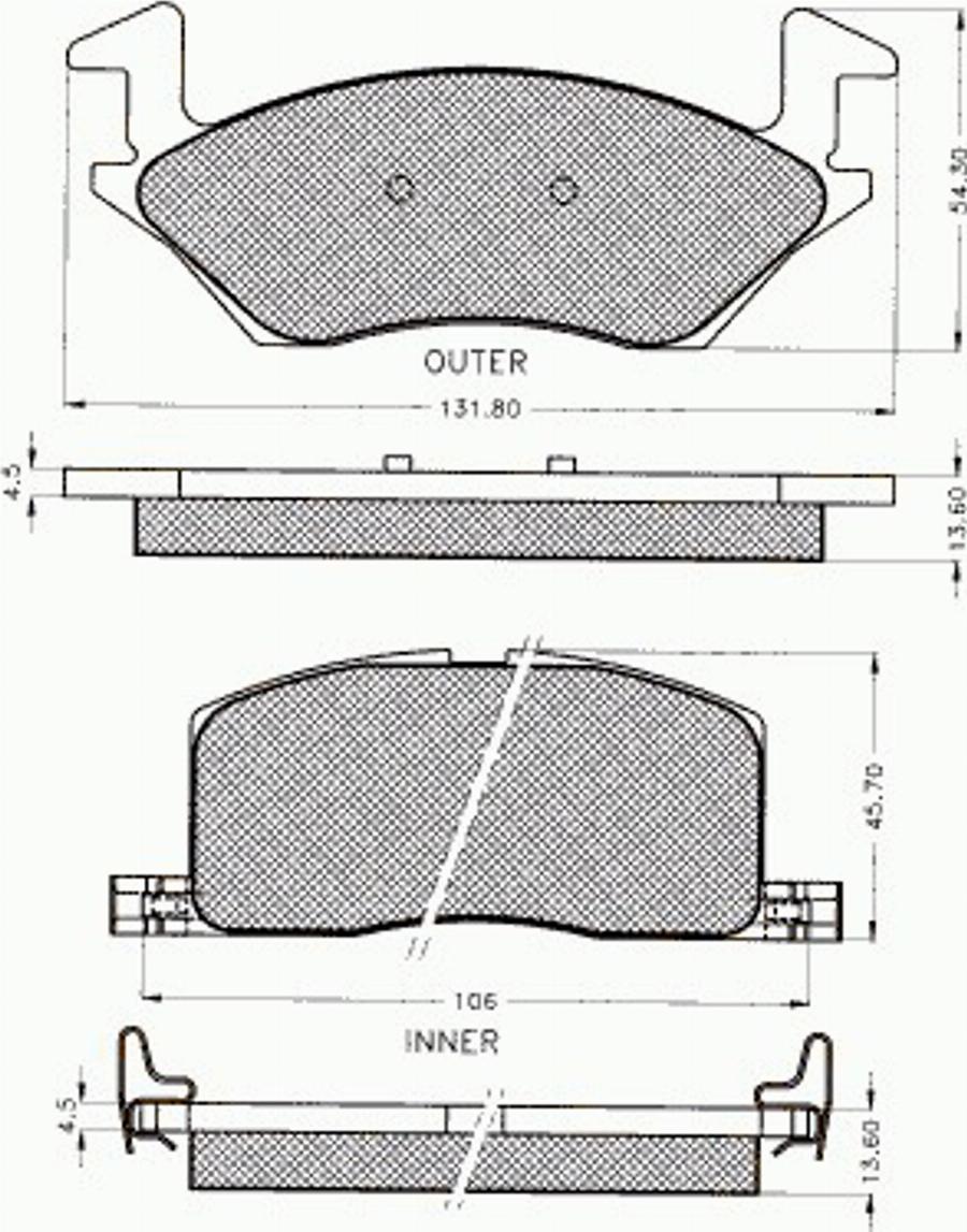 Pex 7142 - Тормозные колодки, дисковые, комплект unicars.by