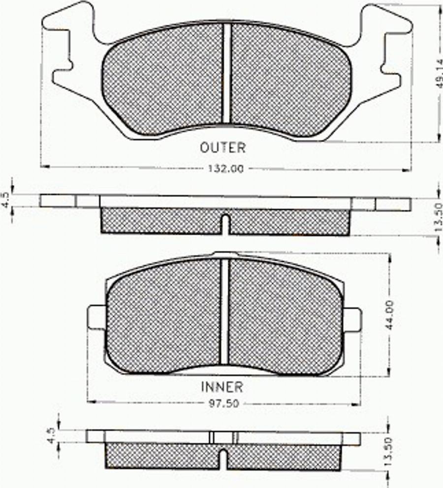 Pex 7275 - Тормозные колодки, дисковые, комплект unicars.by