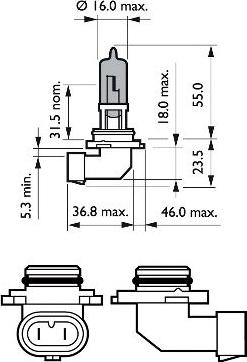 PHILIPS 9006WVUB1 - Лампа накаливания, фара дальнего света unicars.by