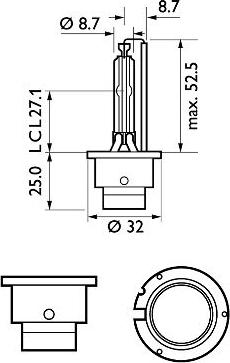 PHILIPS 85122SYC1 - Лампа накаливания, фара дальнего света unicars.by