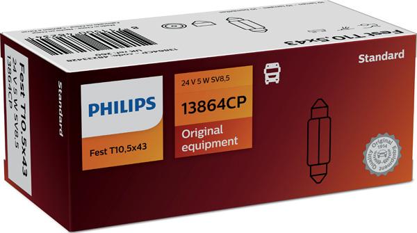 PHILIPS 13864CP - Лампа накаливания, фонарь освещения номерного знака unicars.by