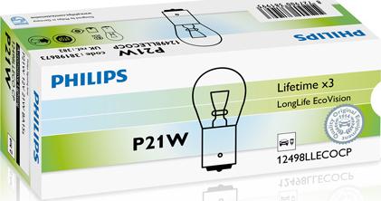 PHILIPS 12498LLECOCP - Лампа накаливания, фонарь указателя поворота unicars.by