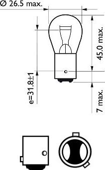 PHILIPS 12594CP - Лампа накаливания, фонарь сигнала тормоза / задний габаритный unicars.by