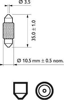 PHILIPS 12854CP - Лампа накаливания, освещение салона unicars.by