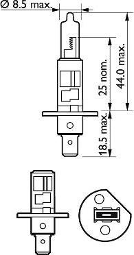 PHILIPS 12258VPB1 - Лампа накаливания, фара дальнего света unicars.by