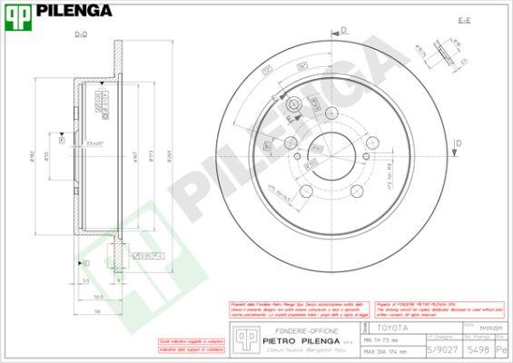 Pilenga 5498 - Тормозной диск unicars.by