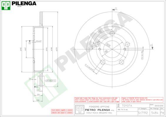 Pilenga 5484 - Тормозной диск unicars.by