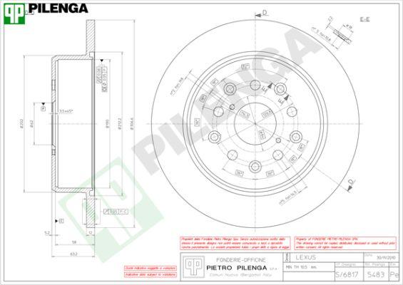 Pilenga 5483 - Тормозной диск unicars.by