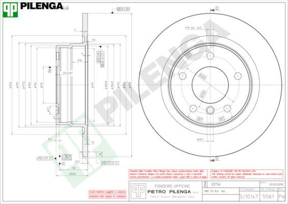 Pilenga 5561 - Тормозной диск unicars.by