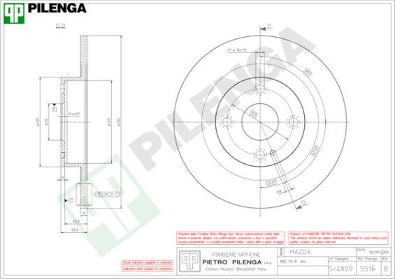 Pilenga 5516 - Тормозной диск unicars.by