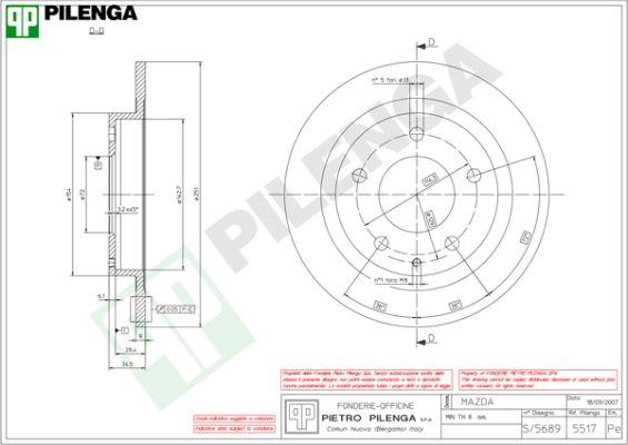 Pilenga 5517 - Тормозной диск unicars.by