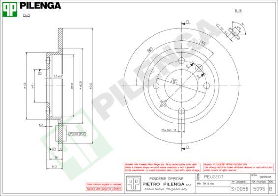 Pilenga 5095 - Тормозной диск unicars.by