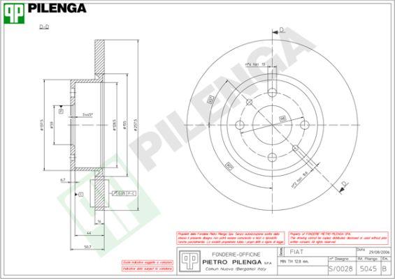 Pilenga 5045 - Тормозной диск unicars.by