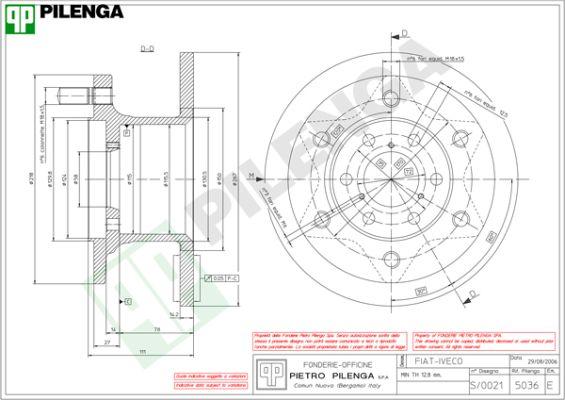 Pilenga 5036 - Тормозной диск unicars.by