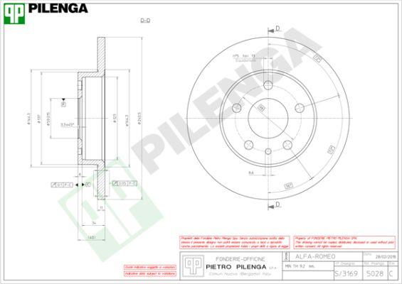 Pilenga 5028 - Тормозной диск unicars.by