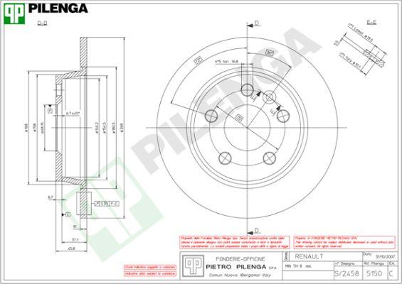 Pilenga 5150 - Тормозной диск unicars.by