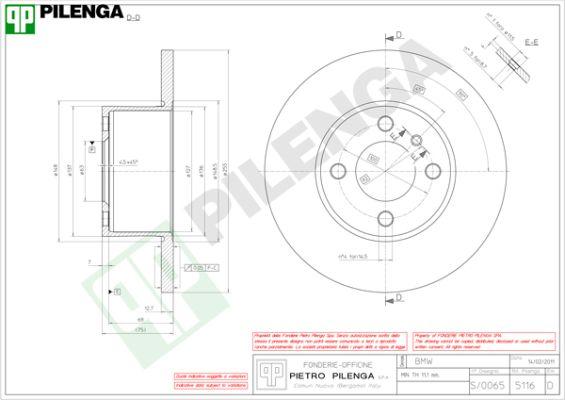 Pilenga 5116 - Тормозной диск unicars.by