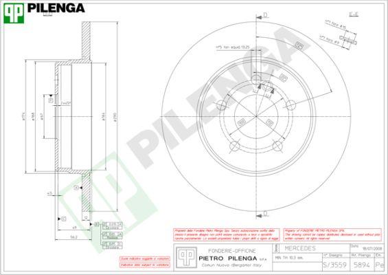 Pilenga 5894 - Тормозной диск unicars.by