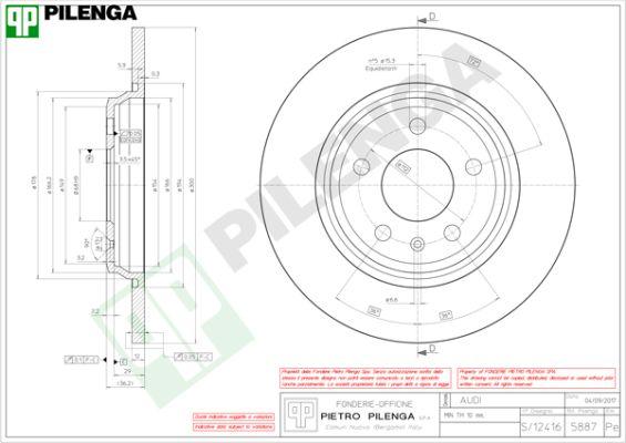 Pilenga 5887 - Тормозной диск unicars.by