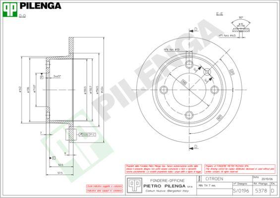 Pilenga 5378 - Тормозной диск unicars.by