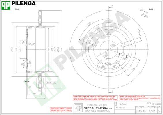 Pilenga 5205 - Тормозной диск unicars.by