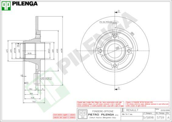 Pilenga 5759 - Тормозной диск unicars.by