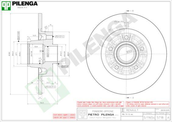 Pilenga 5718 - Тормозной диск unicars.by